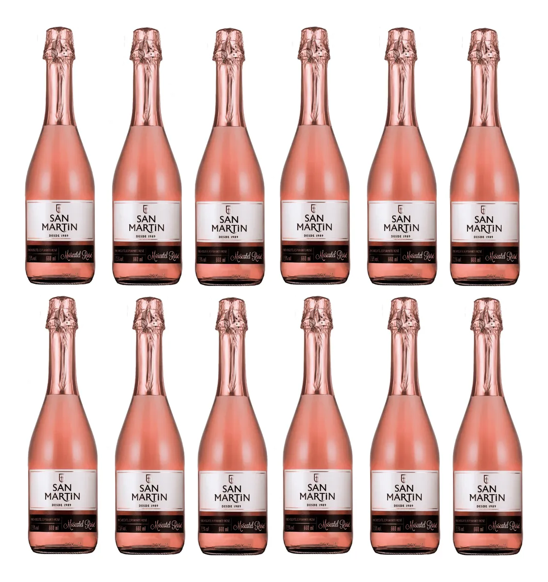 Pack 12 Espumantes San Martin Moscatel Rosé 660ml