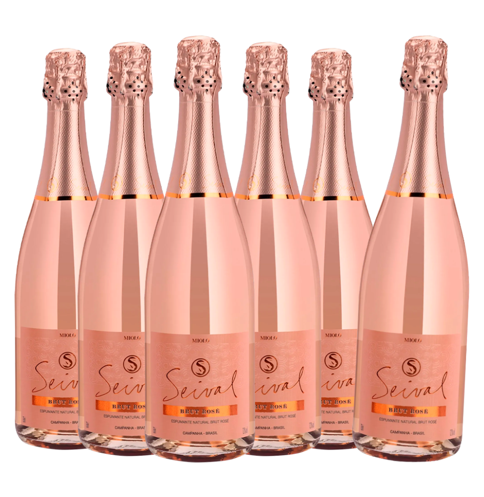 Pack 6 Espumantes Miolo Seival Brut Rosé 750ml