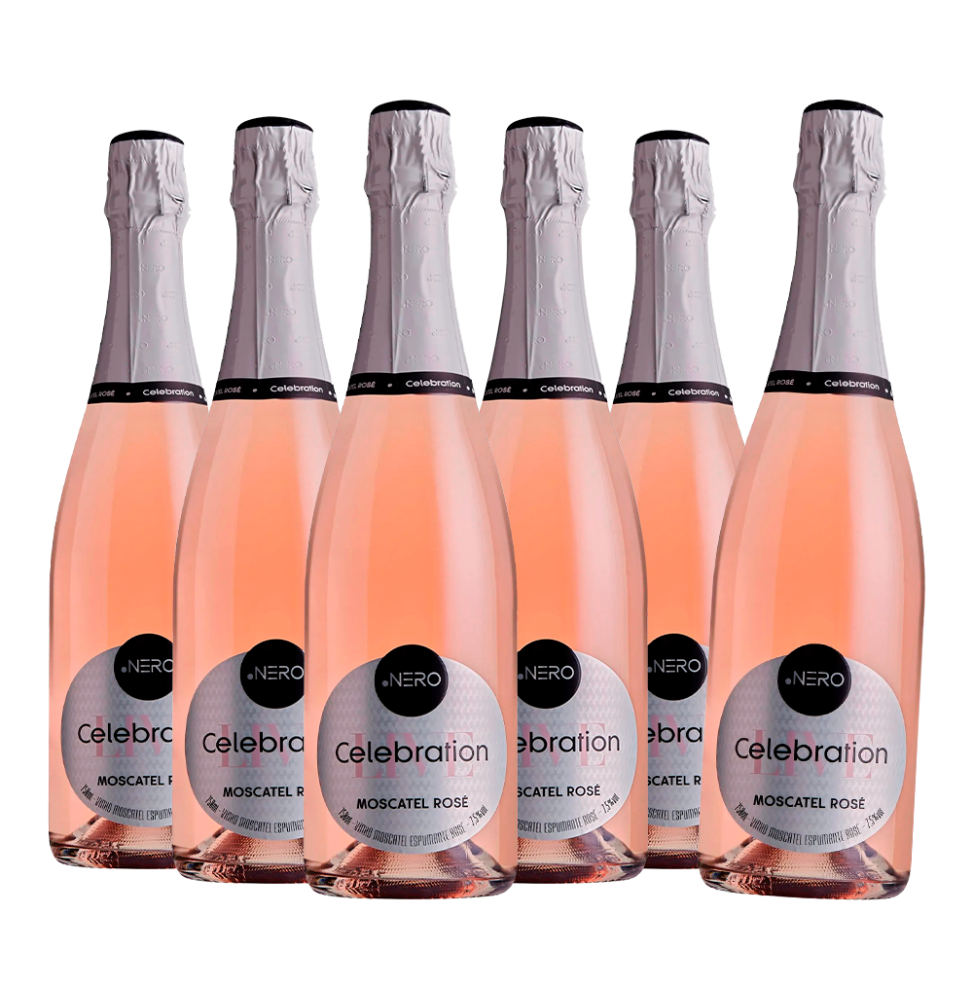 Pack 6 Espumantes Ponto Nero Live Celebration Moscatel Rosé 750ml