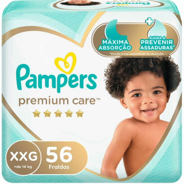 Fralda Pampers Premium Care Tamanho XXG Com 56 Unidades