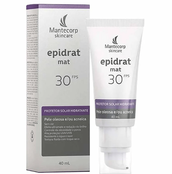 Protetor Solar Hidratante Epidrat Mat Sem Cor FPS30 Mantecorp 40ml