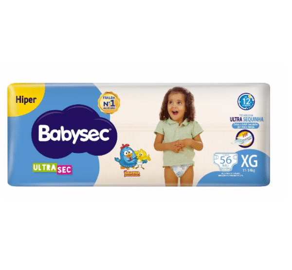 Fralda Babysec UltraSec Galinha Pintadinha Hiper XG 56 Unidades