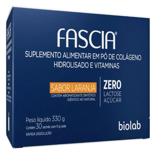 Suplemento Alimentar Fascia sabor Laranja com 30 Sachês de 11g