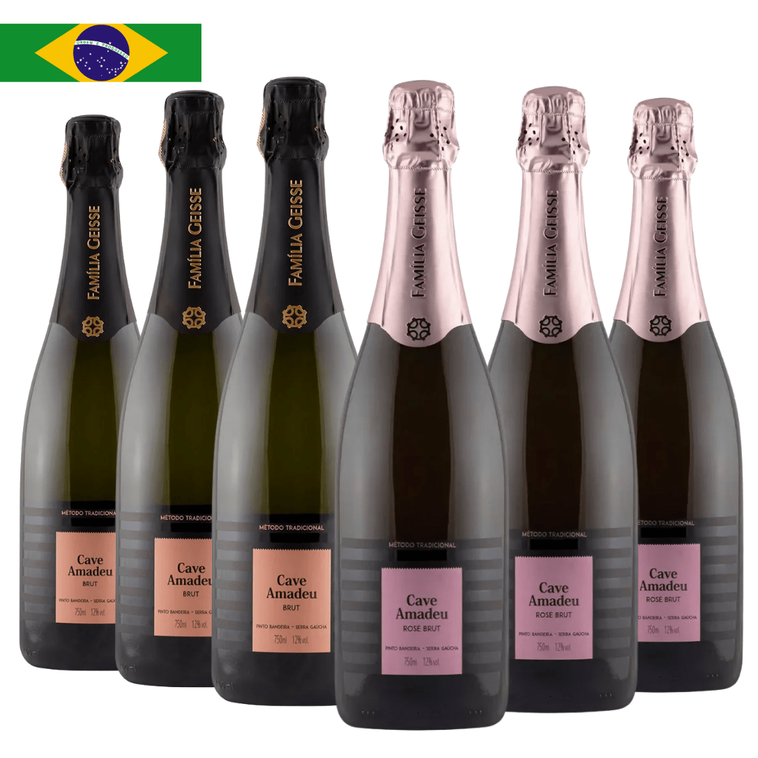 Kit 6 Garrafas Espumantes Cave Amadeu Branco + Rosé