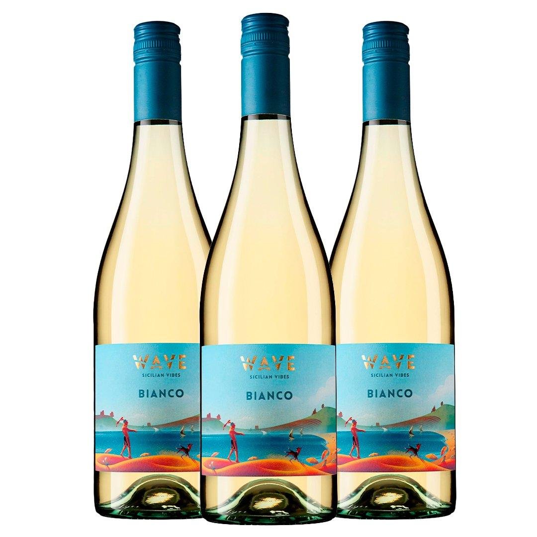 Kit 3 Garrafas Vinho Branco Wave Bianco 750ml