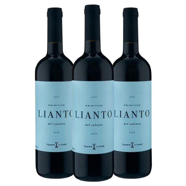 Kit 3 Garrafas Vinho Tinto Lianto Primitivo 750ml
