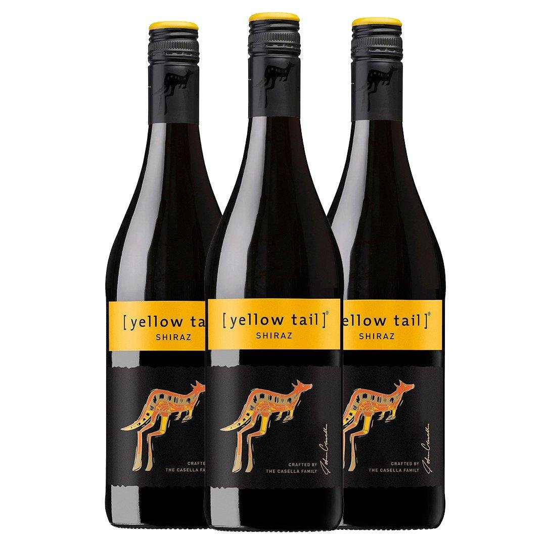 Kit 3 Garrafas Vinho Tinto Yellow Tail Syrah 750ml