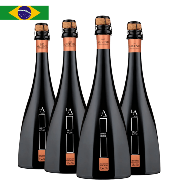 Kit 4 Garrafas Espumante Luiz Argenta Jovem Brut Rosé 750ml