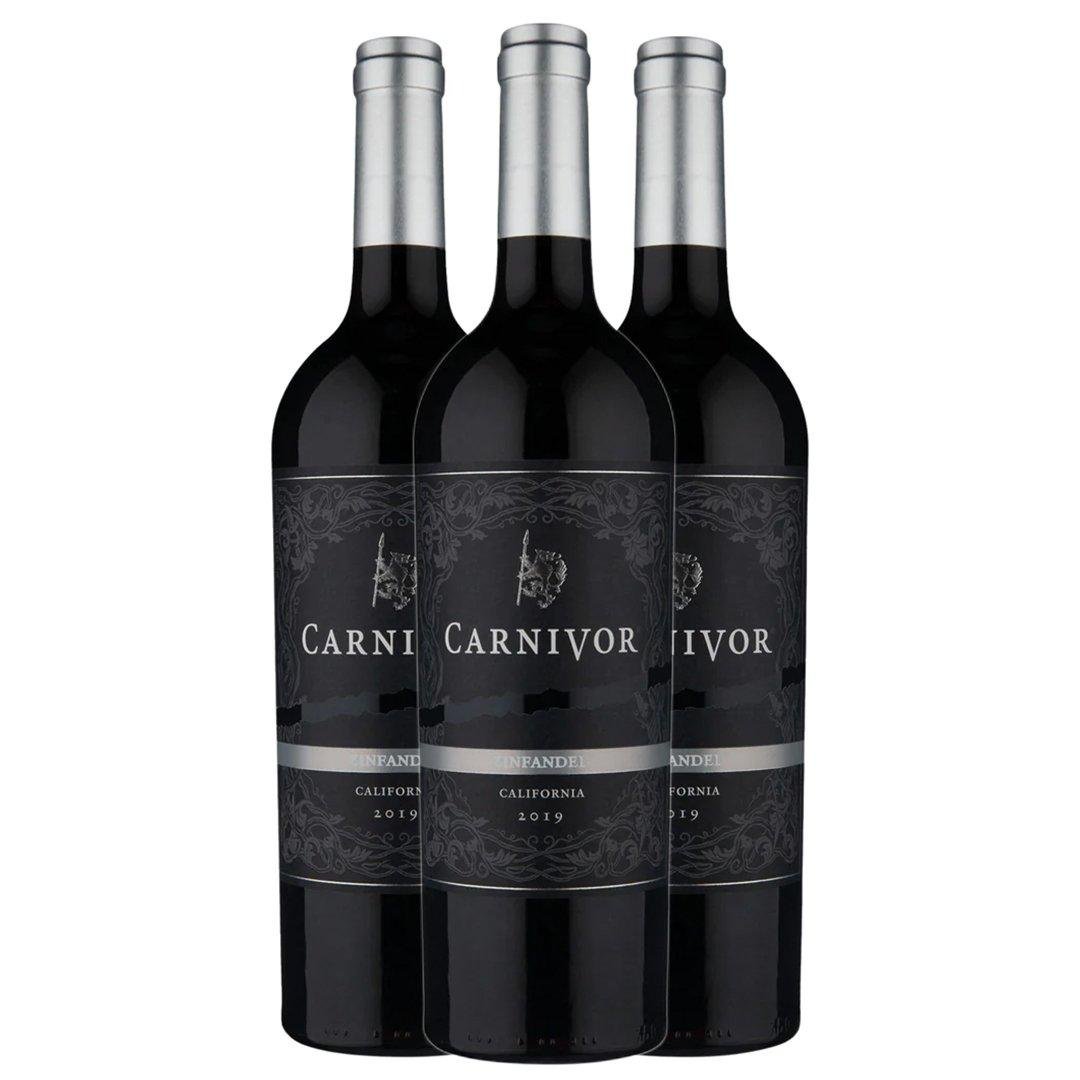 Kit 3 Garrafas Vinho Tinto Carnivor Zinfandel 750ml